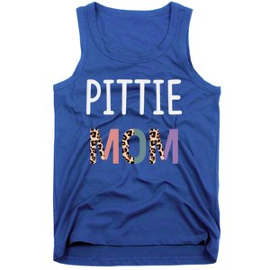 Pittie Mom Funny Pitbull Dog Lover Gift Leopard Gift Tank Top