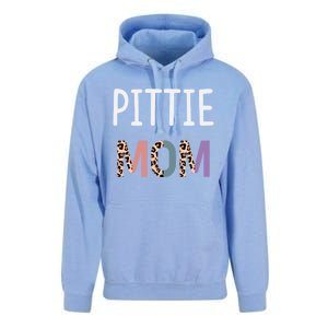 Pittie Mom Funny Pitbull Dog Lover Gift Leopard Gift Unisex Surf Hoodie