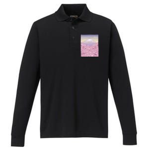 Pastel Mount Fuji Performance Long Sleeve Polo