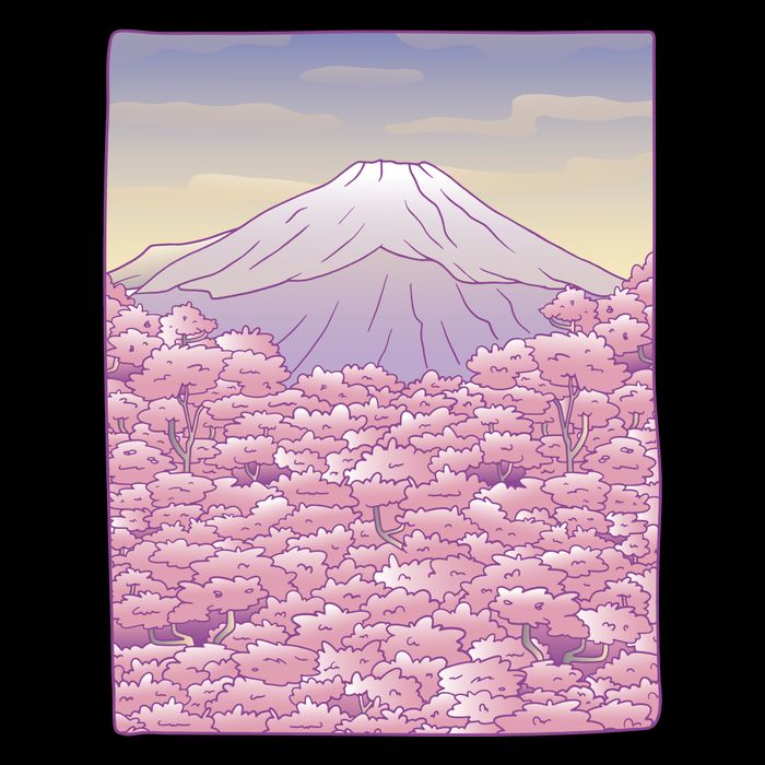 Pastel Mount Fuji City Backpack