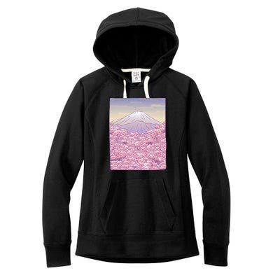 Pastel Mount Fuji Women's Fleece Hoodie