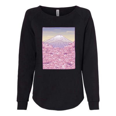 Pastel Mount Fuji Womens California Wash Sweatshirt