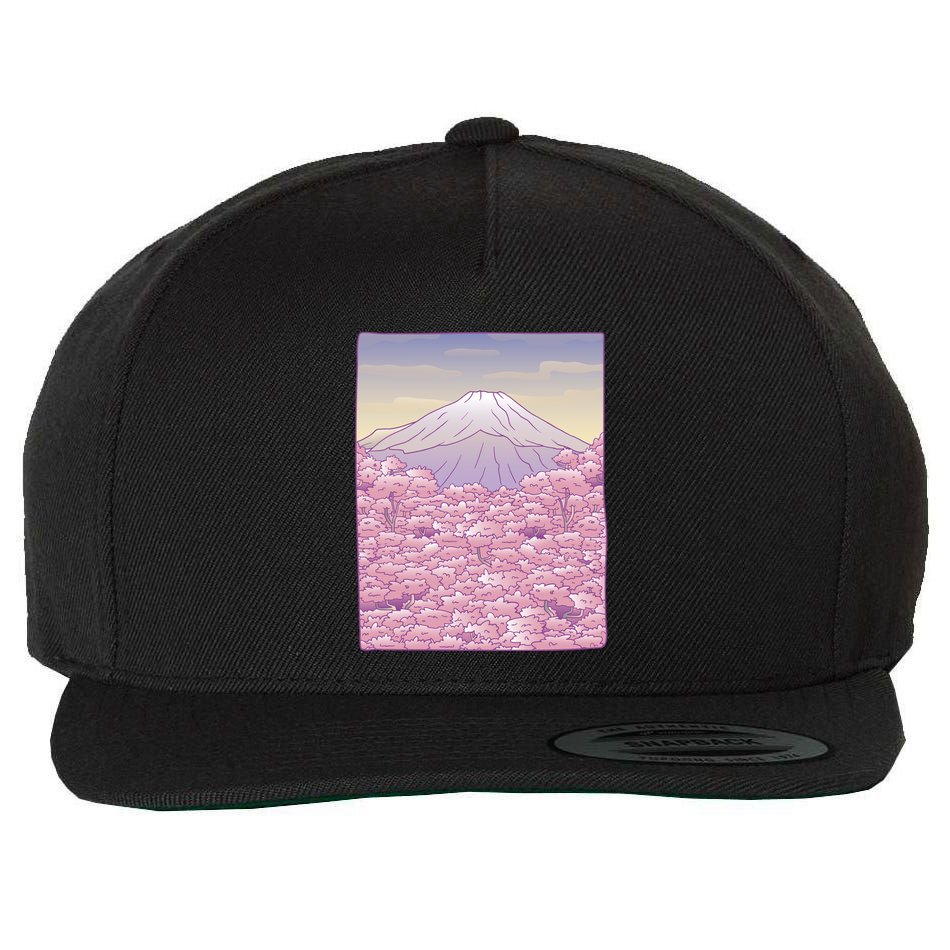 Pastel Mount Fuji Wool Snapback Cap