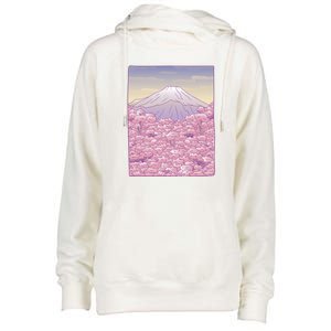 Pastel Mount Fuji Womens Funnel Neck Pullover Hood