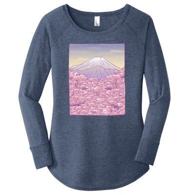 Pastel Mount Fuji Women's Perfect Tri Tunic Long Sleeve Shirt