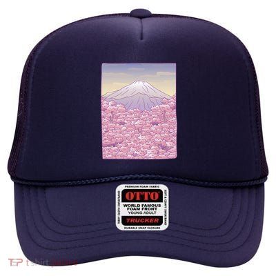 Pastel Mount Fuji High Crown Mesh Back Trucker Hat