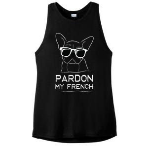 Pardon My French Frenchie Bulldog Ladies PosiCharge Tri-Blend Wicking Tank