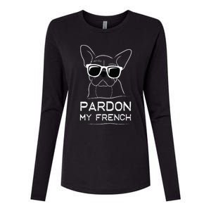 Pardon My French Frenchie Bulldog Womens Cotton Relaxed Long Sleeve T-Shirt