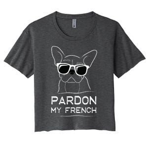 Pardon My French Frenchie Bulldog Women's Crop Top Tee