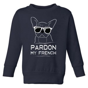 Pardon My French Frenchie Bulldog Toddler Sweatshirt