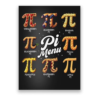 Pi Menu Funny Math Teacher Pi Day 3 Poster
