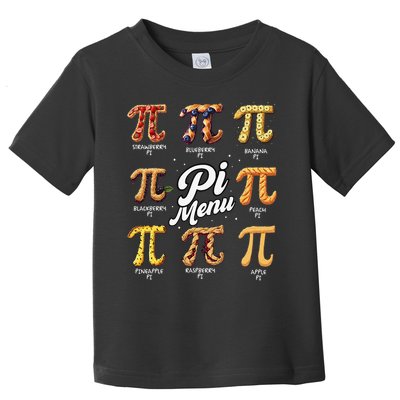 Pi Menu Funny Math Teacher Pi Day 3 Toddler T-Shirt
