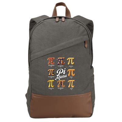 Pi Menu Funny Math Teacher Pi Day 3 Cotton Canvas Backpack
