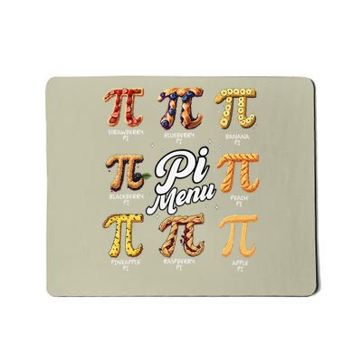 Pi Menu Funny Math Teacher Pi Day 3 Mousepad