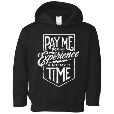 Pay Me For My Experience Not For My Time Toddler Hoodie