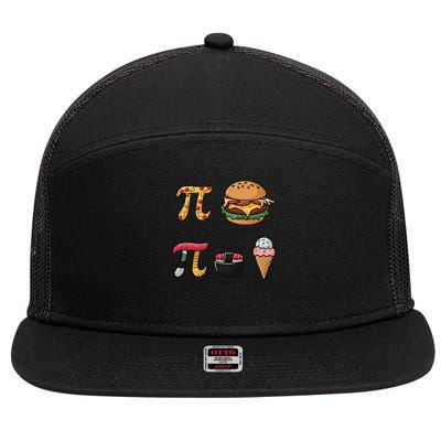 Pie Menu Funny Pi Day Pi 3 7 Panel Mesh Trucker Snapback Hat