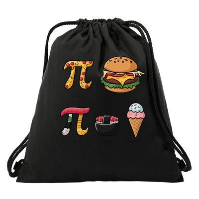 Pie Menu Funny Pi Day Pi 3 Drawstring Bag