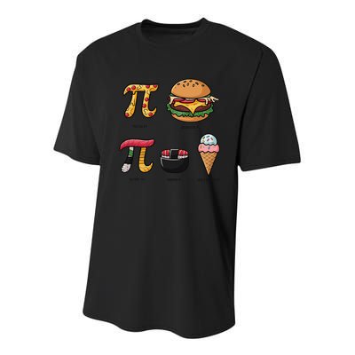 Pie Menu Funny Pi Day Pi 3 Youth Performance Sprint T-Shirt