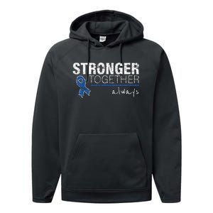 Positive Message For Women Colon Cancer Awareness Performance Fleece Hoodie