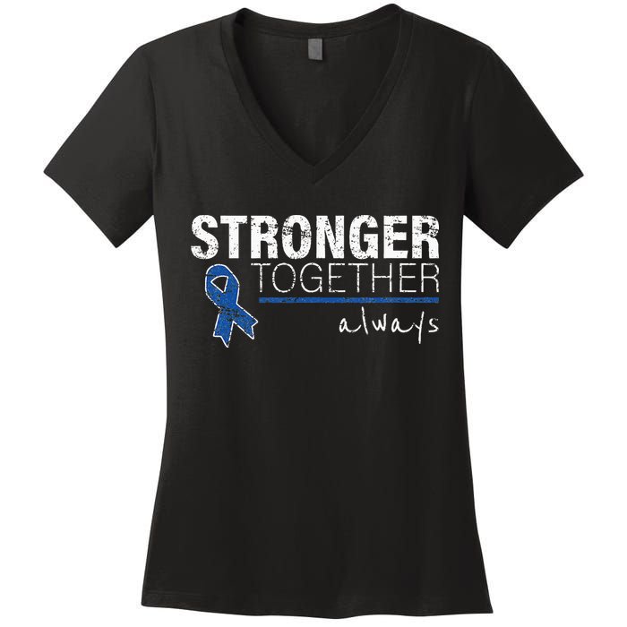 Positive Message For Women Colon Cancer Awareness Women's V-Neck T-Shirt