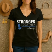 Positive Message For Women Colon Cancer Awareness Women's V-Neck T-Shirt