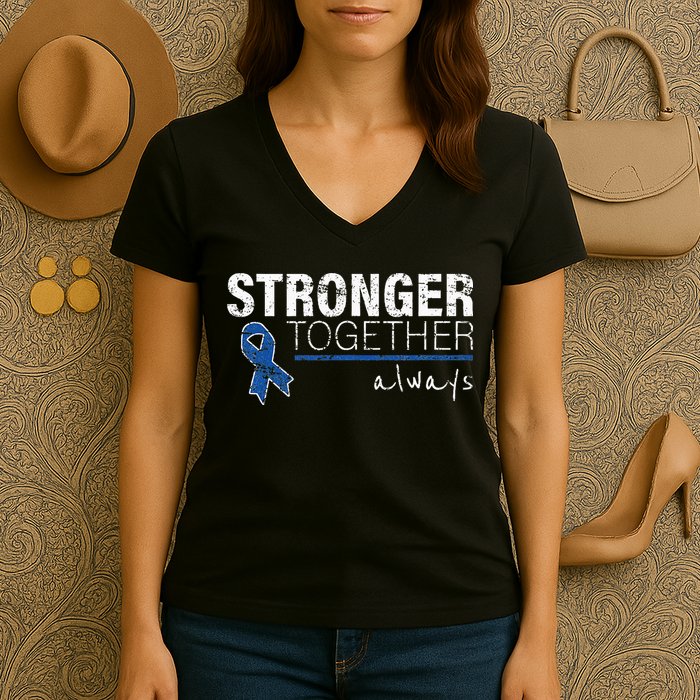 Positive Message For Women Colon Cancer Awareness Women's V-Neck T-Shirt