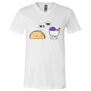 Philippines Mexico Filipino Proud Mexipino Halo Halo Dessert V-Neck T-Shirt