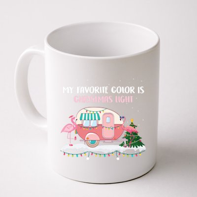 Ph My Favorite Color Is Christmas Light Flamingo Camping Rv Gift Coffee Mug