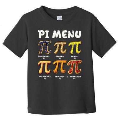 Pi Menu Funny Math Teacher Pi Day 3 Toddler T-Shirt