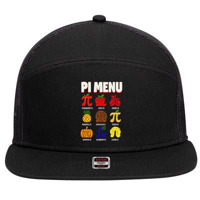 Pie Menu Funny Pi Day Pi 3 7 Panel Mesh Trucker Snapback Hat