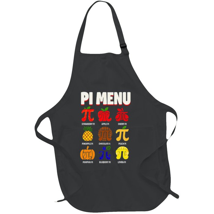 Pie Menu Funny Pi Day Pi 3 Full-Length Apron With Pockets