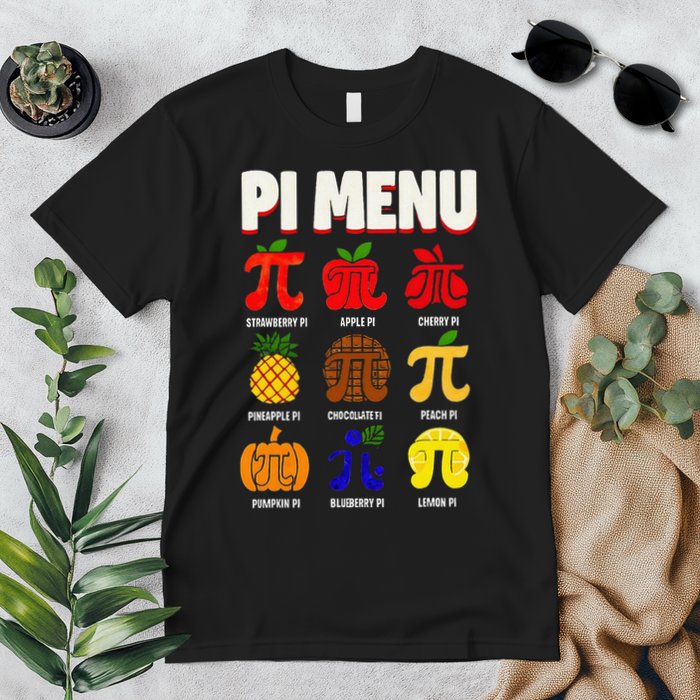 Pie Menu Funny Pi Day Pi 3 Premium T-Shirt