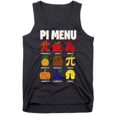 Pie Menu Funny Pi Day Pi 3 Tank Top