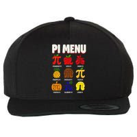 Pie Menu Funny Pi Day Pi 3 Wool Snapback Cap