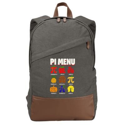 Pie Menu Funny Pi Day Pi 3 Cotton Canvas Backpack