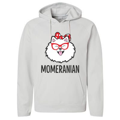 Pomeranian Mom Funny Momeranian Cute Pomeranian Performance Fleece Hoodie