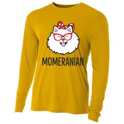 Pomeranian Mom Funny Momeranian Cute Pomeranian Cooling Performance Long Sleeve Crew