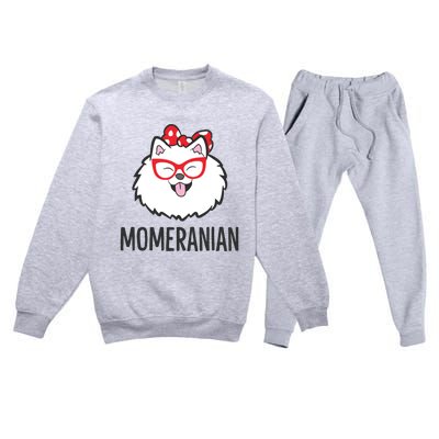 Pomeranian Mom Funny Momeranian Cute Pomeranian Premium Crewneck Sweatsuit Set