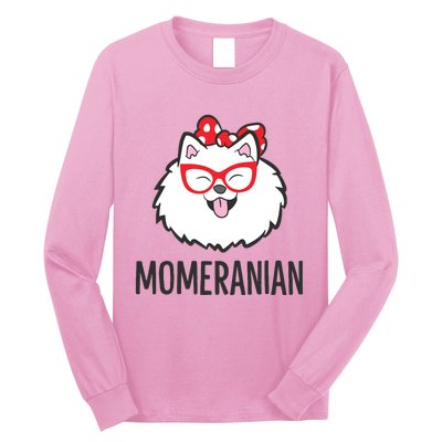 Pomeranian Mom Funny Momeranian Cute Pomeranian Long Sleeve Shirt