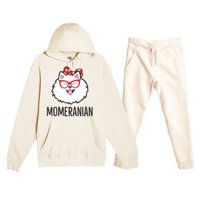 Pomeranian Mom Funny Momeranian Cute Pomeranian Premium Hooded Sweatsuit Set