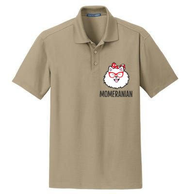 Pomeranian Mom Funny Momeranian Cute Pomeranian Dry Zone Grid Polo