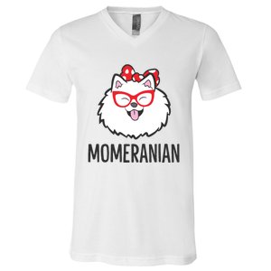 Pomeranian Mom Funny Momeranian Cute Pomeranian V-Neck T-Shirt