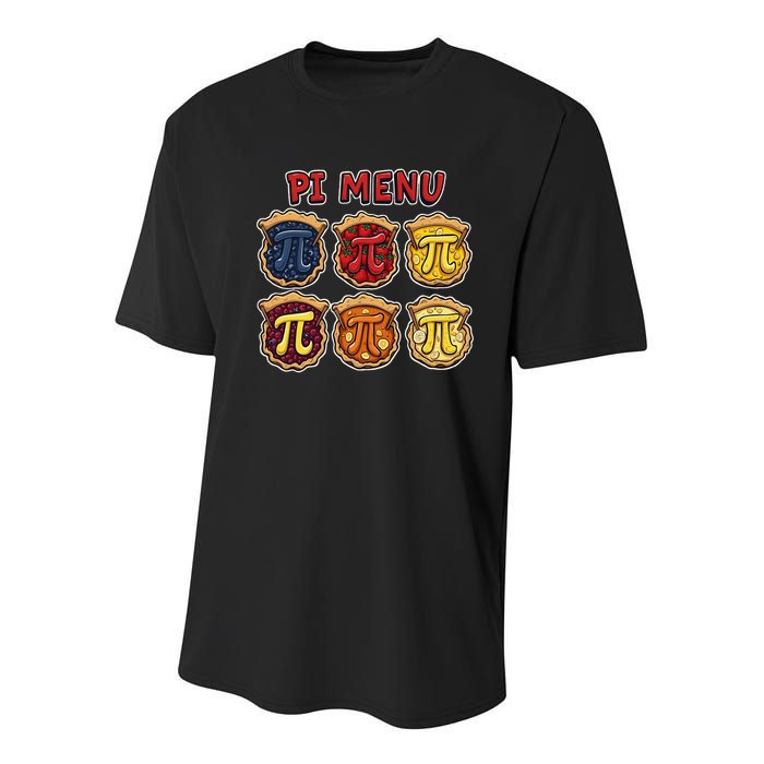 Pi Menu Funny Pi Pi 3 Youth Performance Sprint T-Shirt