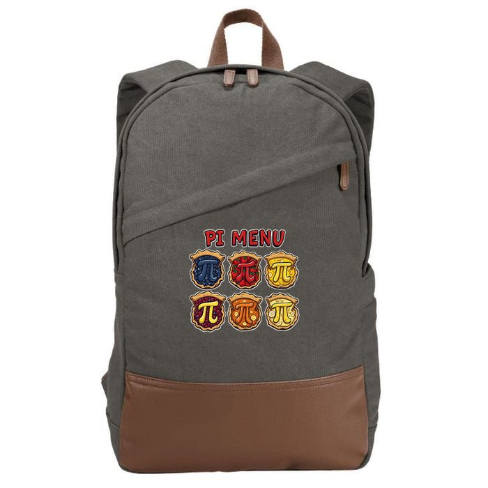 Pi Menu Funny Pi Pi 3 Cotton Canvas Backpack