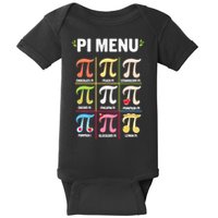 Pi Menu Funny Pi 3 Baby Bodysuit