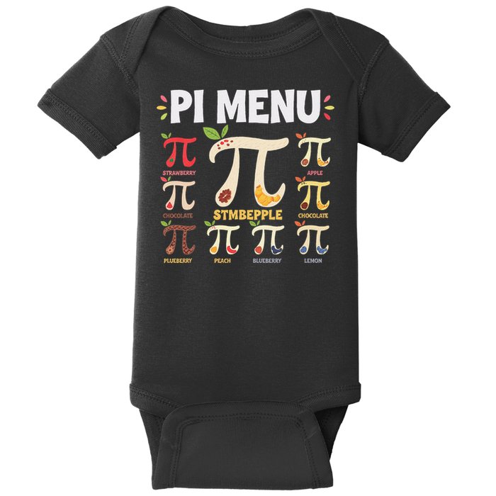 Pi Menu Funny Pi 3 Baby Bodysuit