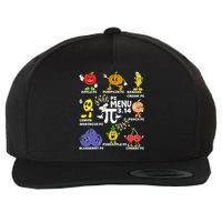 Pi Menu Funny Pi 3 Wool Snapback Cap