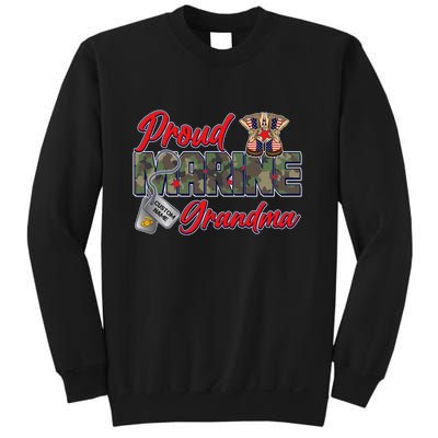 Proud Marine Grandma Personalize Dog Tags Sweatshirt