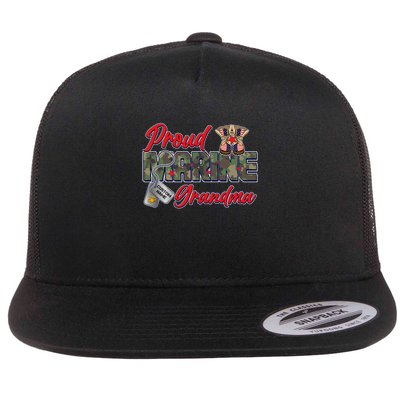 Proud Marine Grandma Personalize Dog Tags Flatbill Hat