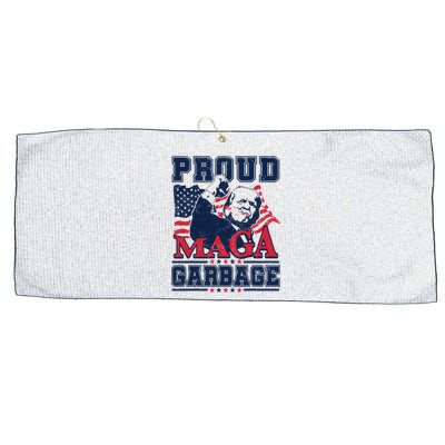 Proud Maga Garbage Vote Trump 2024 Trump Supporter Garbage Large Microfiber Waffle Golf Towel